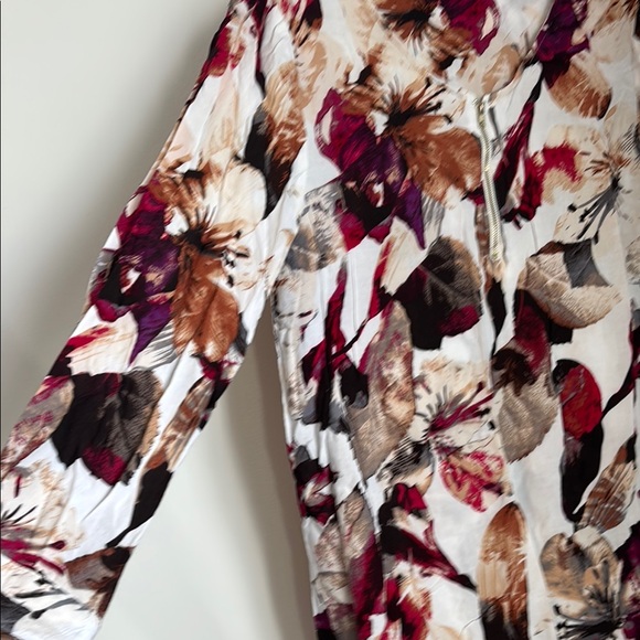 Coco + Carmen Red Brown Sheath Floral Long Sleeve Dress size L/XL - Picture 4 of 8